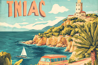 design the best retro vintage travel poster