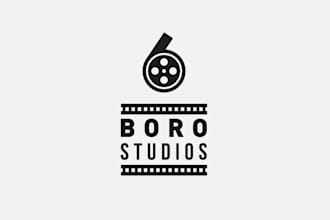 create a modern minimalist custom film studio logo design