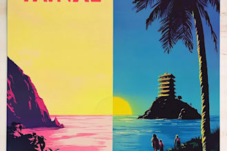 design a top level vintage travel poster