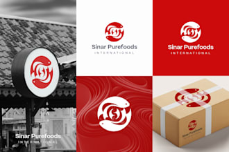 create a modern minimalist tuna fish branding logo design