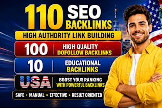 build 120 USA high authority SEO backlinks for safe link building