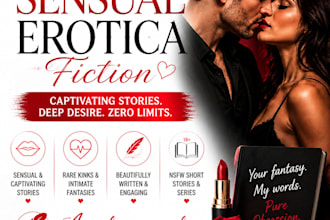 write sensual erotica fiction, steamy romance, rare kinks and nsfw stories