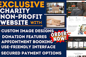 design charity website non profit, fundraising website ad ngo website
