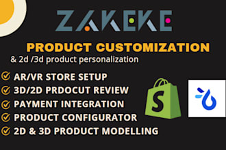 set up and integrate shopify store with zakeke, kickflip customily teeinblue