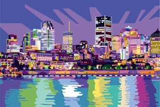 draw awesome pop art landscape building landmark from photos