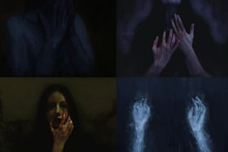 paint digital realistic or abstract dark art portraits