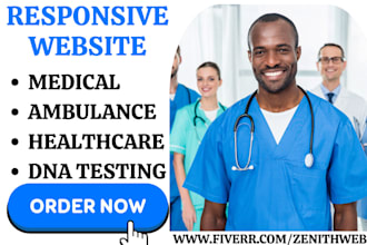 design ambulance website medical dental care dna testing healthcare website