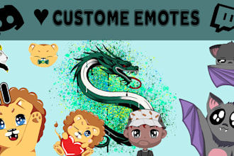 create custom cute chibi twitch emotes, and logo for streamers