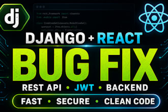 fix django react rest API and backend bugs