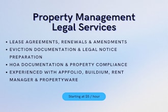 provide legal assistance in property management