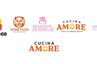 design food restaurant cafe bakery and bbq logo