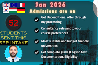 get you admission in UK, europe, asian universities
