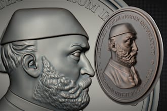 3d coin bas relief challenge coin 3d medallion 3d coin model 3d printing or cnc