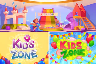 design childcare, education kids, and children logo with branding kit