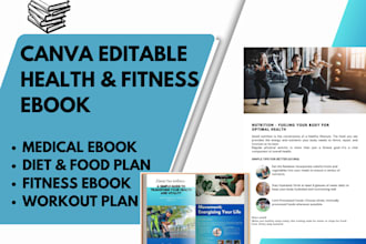 design health fitness ebook,medical book, gym, lead magnet,guide, workout plan
