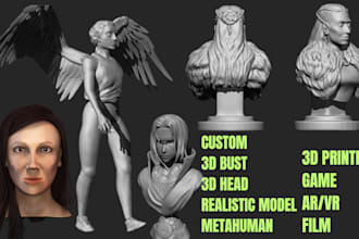 sculpt 3d bust model 3d face model realistic 3d character modeling 3d head mask