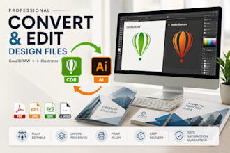 convert, edit or recreate coreldraw and illustrator files