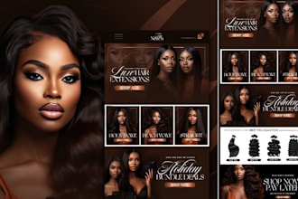 wix hair extension spa website beauty lash hair shopify dropshipping store