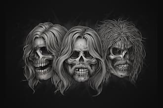draw amazing custom dark art illustrations