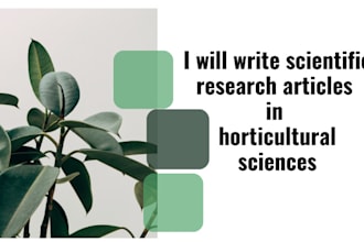 write scientific research articles in horticultural sciences