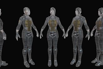 replica 3d realistic game character, mocap retarget, ue5 rig control, fix mesh