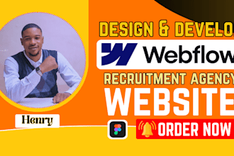 design and create recruitment agency website, weblow website, job board website