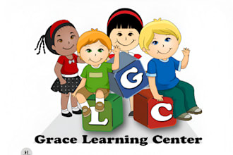 design modern childcare, daycare, children and educational logo with cartoon
