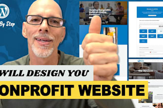 non profit website, church , donation, charity website on wordpress wix godaddy