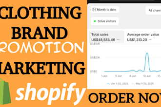 do clothing brand marketing, shopify store promotion, shopify and brand sales