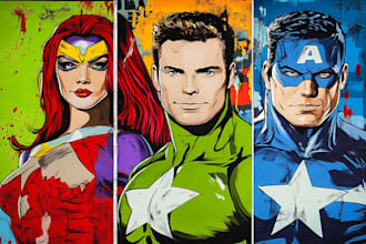 draw comic superhero pop art portraits
