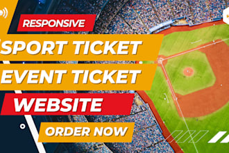 design sport ticket website event management website and ticket booking website