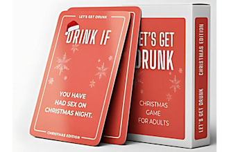 design drinking card game, adult playing card, party card box mockup, rule book
