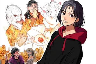 draw comic in manga or anime style based on your script