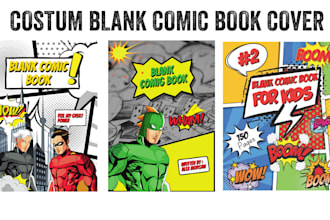 create blank comic book cover design for amazon kdp