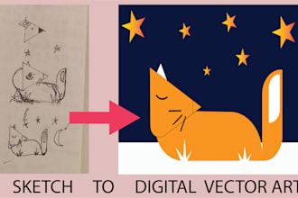 convert your hand made drawing into vector art