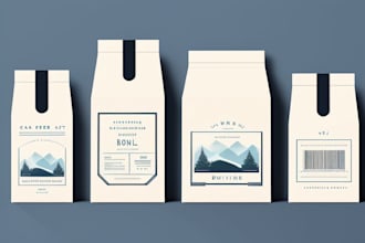 paint illustrations for product packaging box, bottle, label