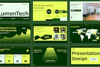 design modern pitch decks and business presentations