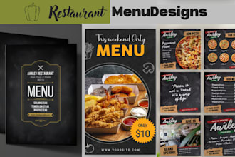 do professional restaurant menu design, modern food menu and digital menu design