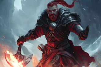 do dnd fantasy sci fi character or landscape illustration