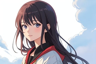 draw anime style illustration fan art and original character