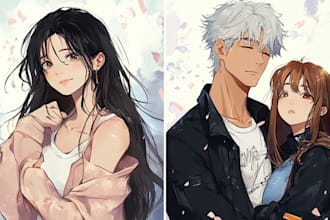 draw your couple character with anime style