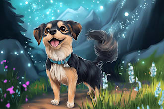 draw pet portrait with disney style
