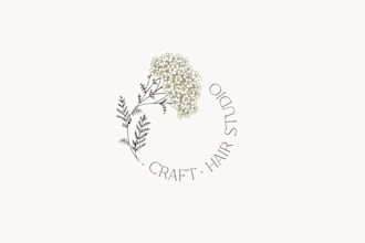 design modern organic feminine salon studio logo