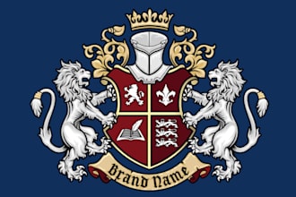 create modern luxury heraldic coat of arms logo design