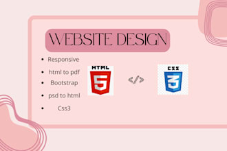 design website HTML5,css3,bootstrap5,PSD to HTML,HTML to PDF,xd to html