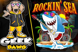 do cartoon character, caricature, mascot business logo