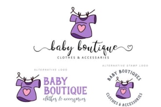 make stunning kids logo or baby shop or baby
