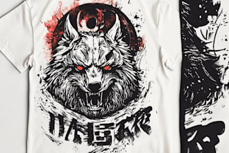 create animal linocut tshirt design for brands