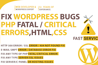 fix the bugs of wordpress, php, rest API, html, javascript and responsive