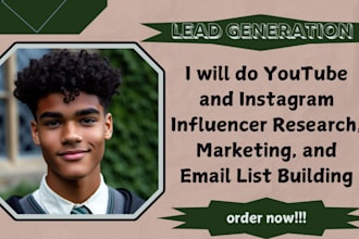 do youtube and instagram influencer research marketing and email list building
